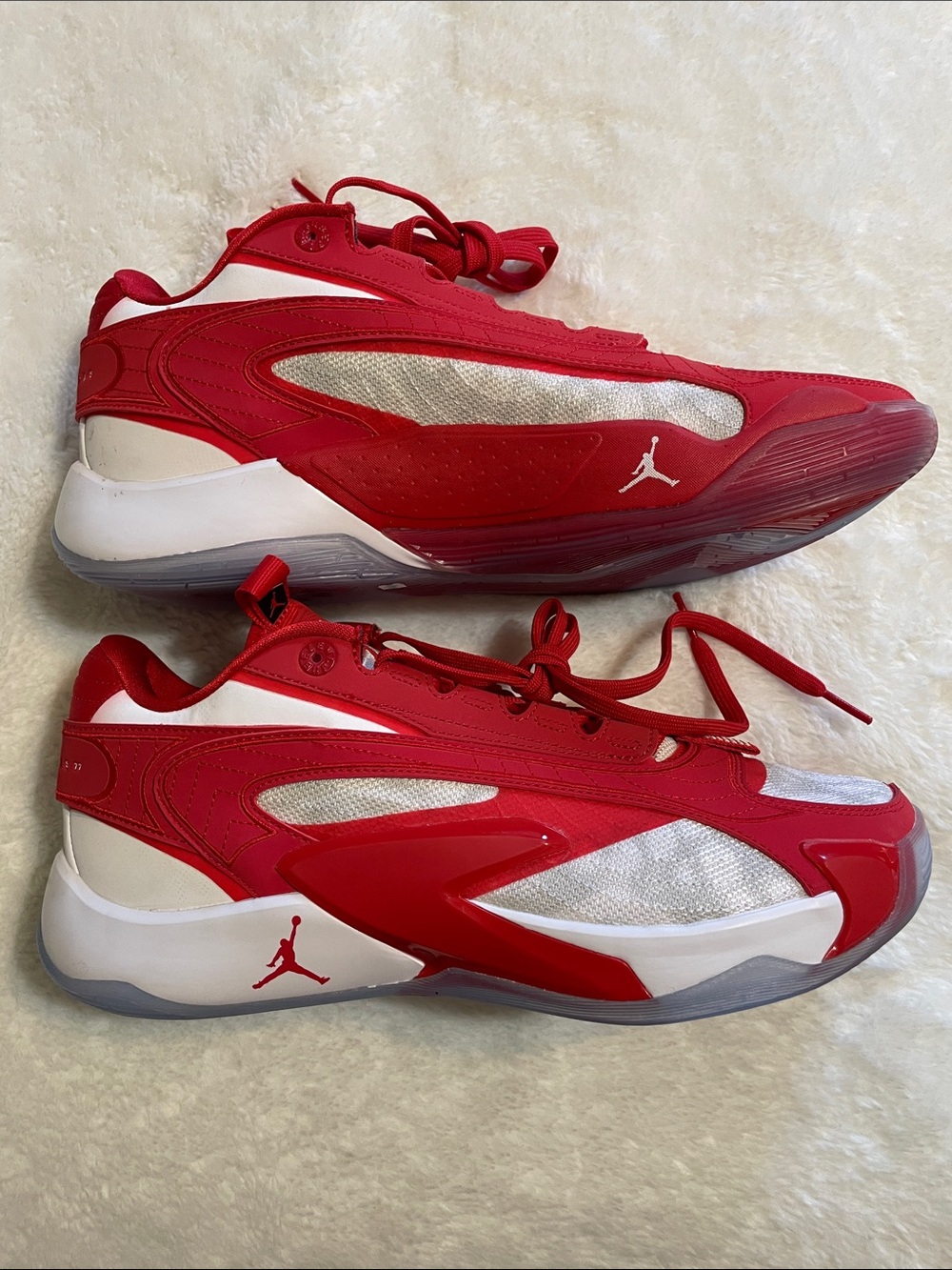 Jordan Red & White Low-Profile Athletic Sneakers